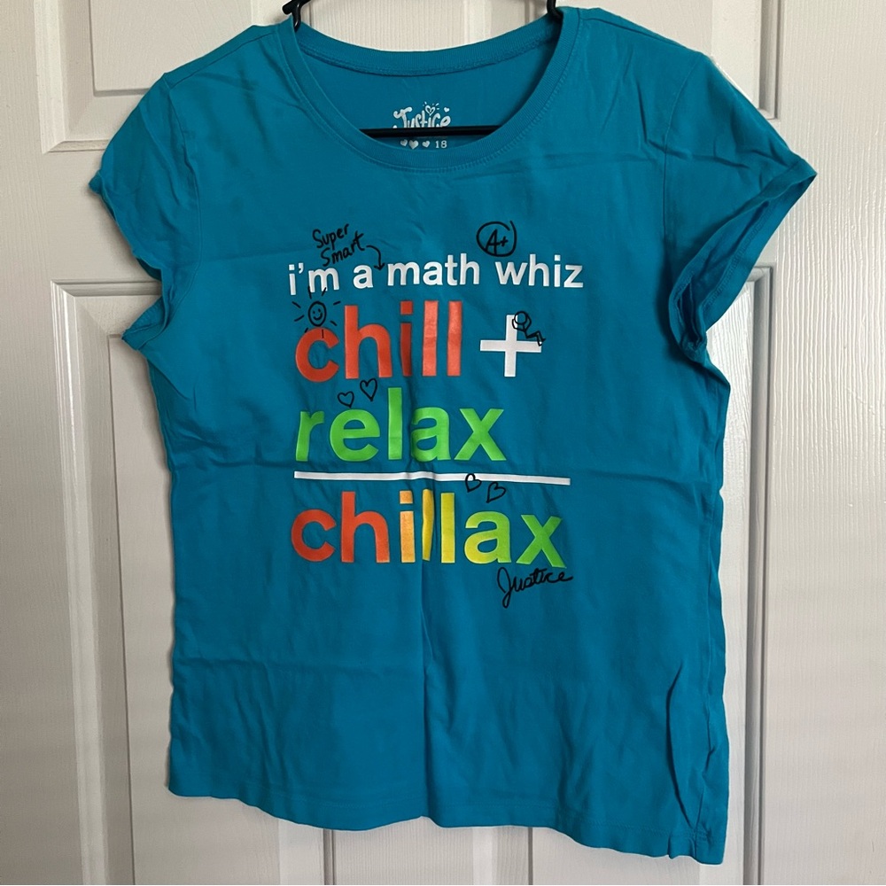 Justice Math Whiz chillax shirt